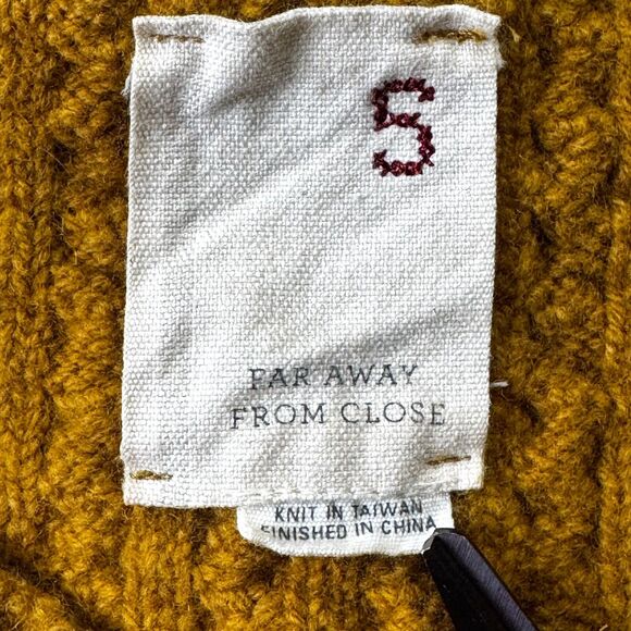 Far Away From Close Anthropologie Skirt Small Mustard Wool Blend Cable Knit Boho - Picture 5 of 12